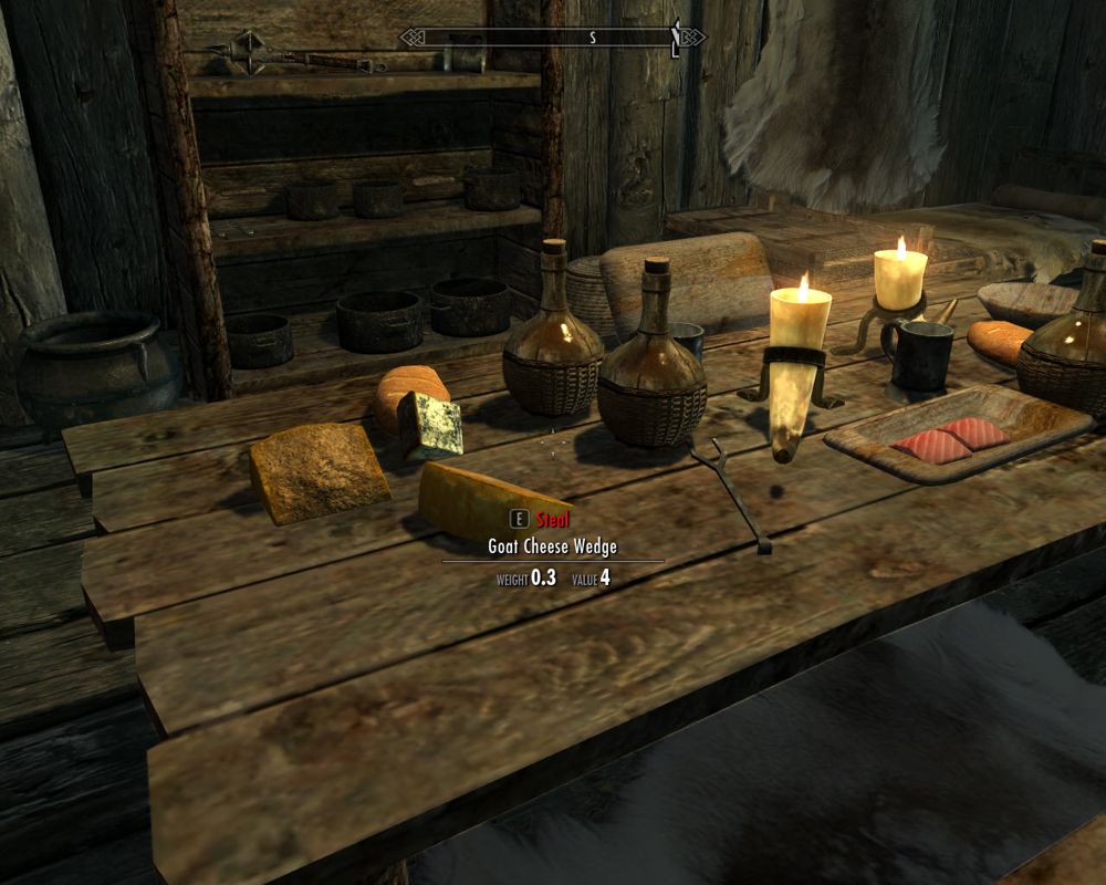 The Elder Scrolls V: Skyrim (Windows) screenshot: In the mood for some CHEESE?.. Like other Elder Scrolls games, the world of Skyrim is very detailed