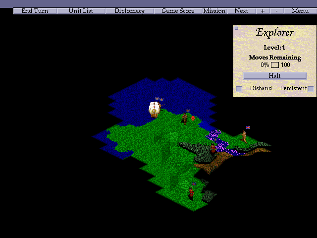 Conquest of the New World (DOS) screenshot: Exploring the New World