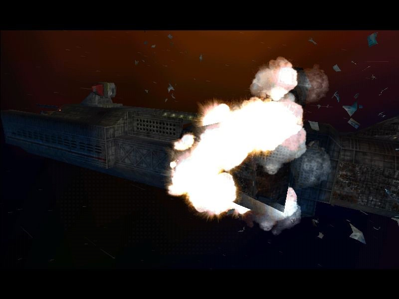 Starlancer (Windows) screenshot: Enemy battleship exploding