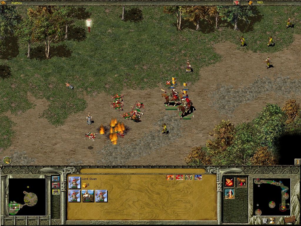 Fate of the Dragon (Windows) screenshot: The heroes can cast fire and use other abilities when they reach high level