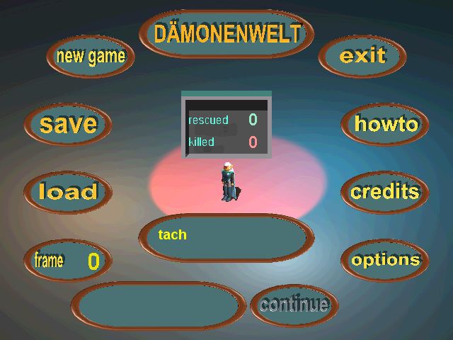 Dämonenwelt (Windows) screenshot: Main menu