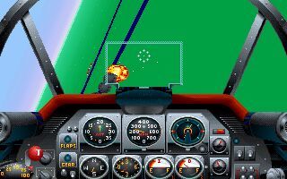 The Heroes of the 357th (DOS) screenshot: Cockpit shot