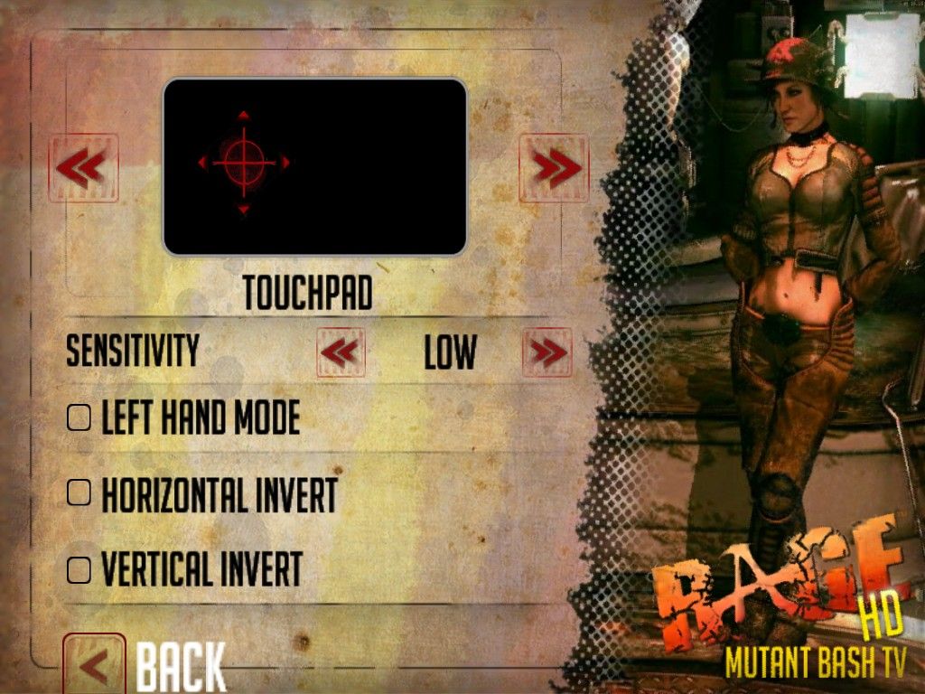 Rage (iPad) screenshot: Control options