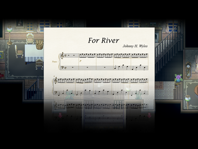 To the Moon (Windows) screenshot: Examining a piece of sheet music Johnny wrote for his wife.