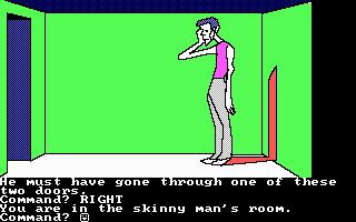 The Demon's Forge (PC Booter) screenshot: The skinny man (Tandy/PCjr)
