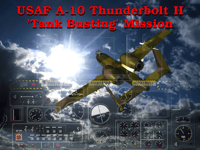 Wings: Saigon to Persian Gulf (Windows) screenshot: The start of the USAF A-10 Thunderbolt mission. This screen is displayed as the mission loads