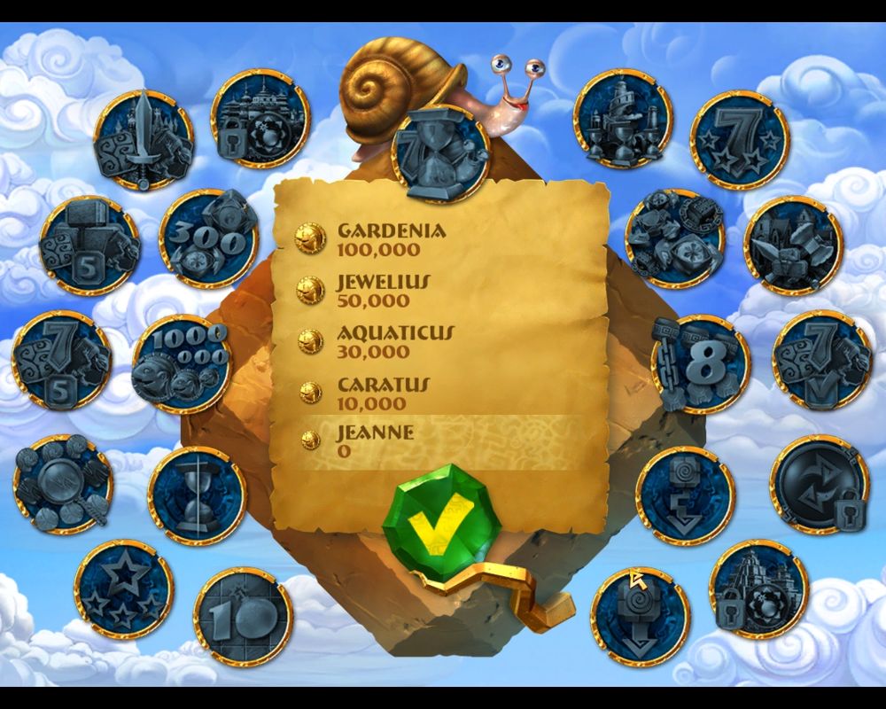 7 Wonders: Magical Mystery Tour (Windows) screenshot: The beginning high scores. (Who are all those other people?)