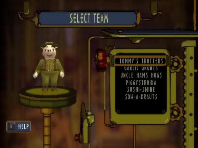 Hogs of War (PlayStation) screenshot: Choosing the Cannon Fodder!