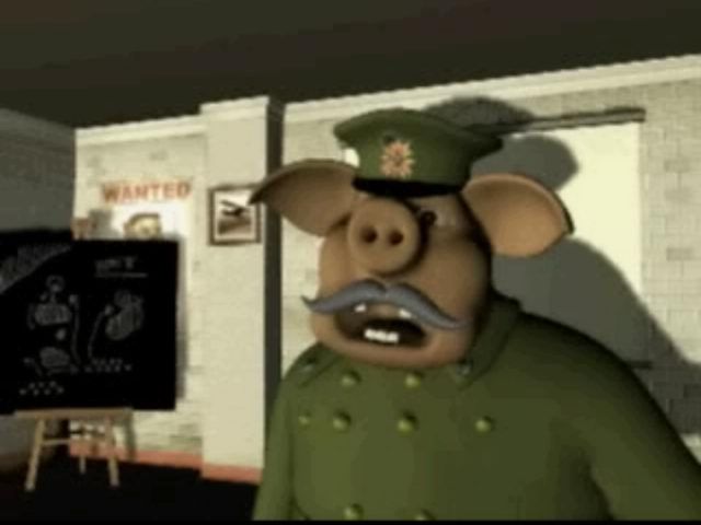 Hogs of War (PlayStation) screenshot: Main Briefing