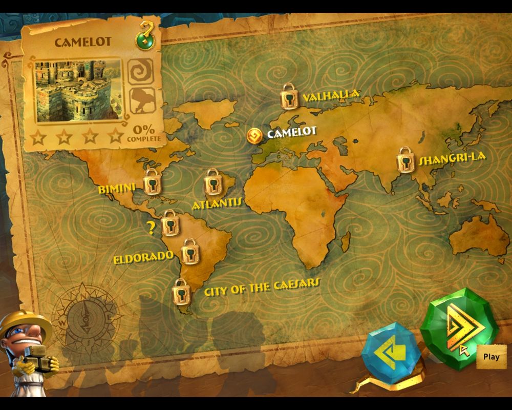 7 Wonders: Magical Mystery Tour (Windows) screenshot: The map