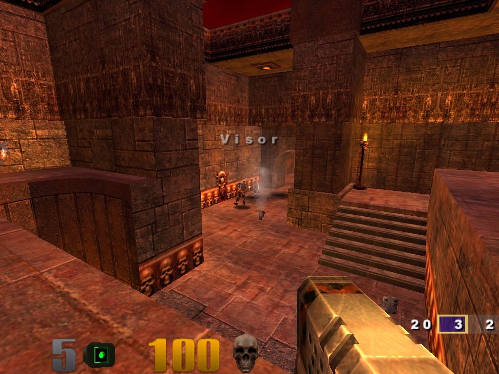 Quake III: Arena (Windows) screenshot: I'm throwing some grenades at Visor.