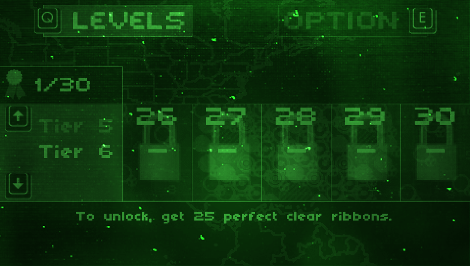 greenTech+ (Windows) screenshot: More perfect clear ribbons are needed to unlock the levels in this tier.