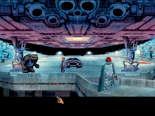 Universe (DOS) screenshot: Arriving at Wheel World to meet with an alien trader.