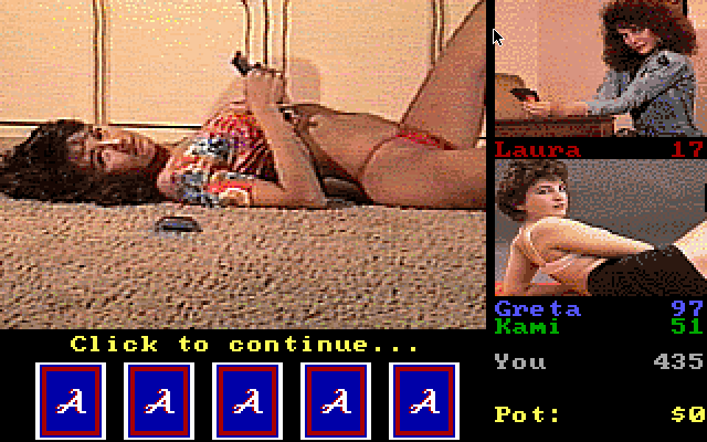 Strip Poker III (DOS) screenshot: Kami.