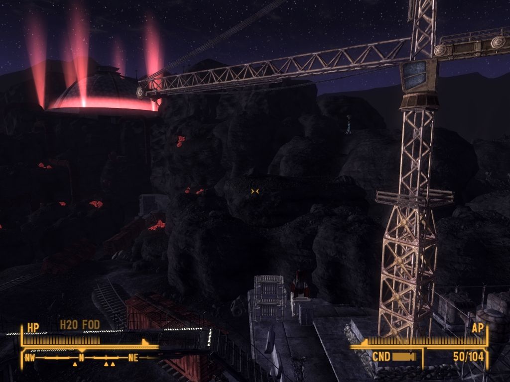 Fallout: New Vegas - Old World Blues (Windows) screenshot: Unloading zone.