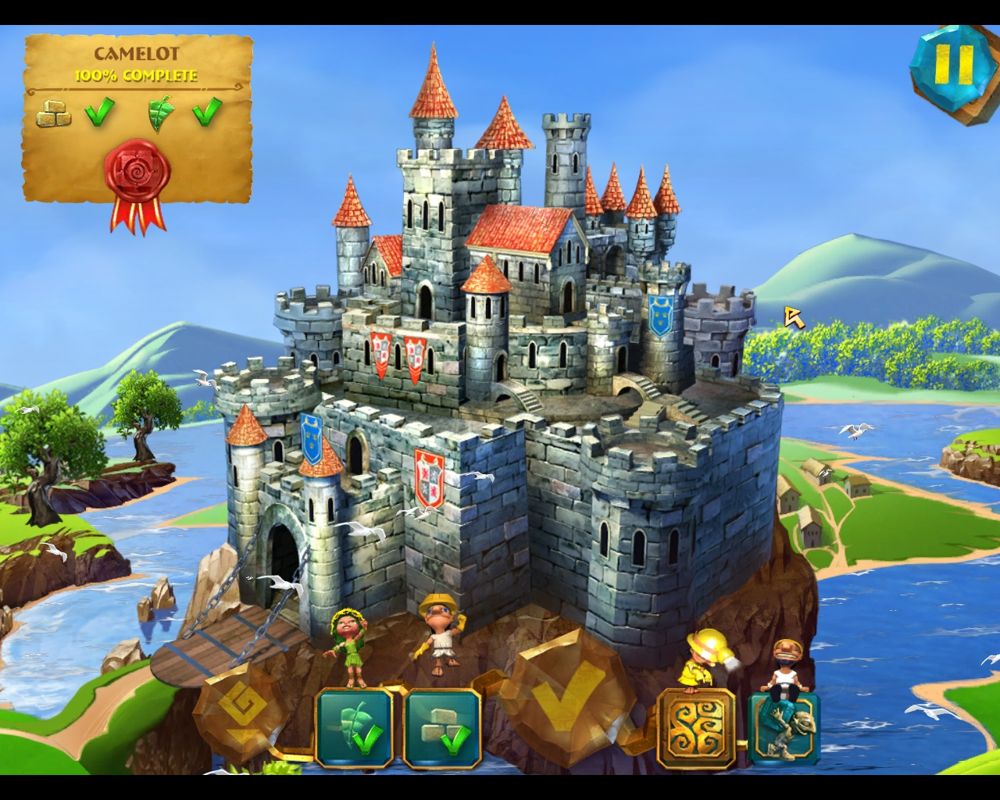 7 Wonders: Magical Mystery Tour (Windows) screenshot: I've built Camelot - the 1st wonder