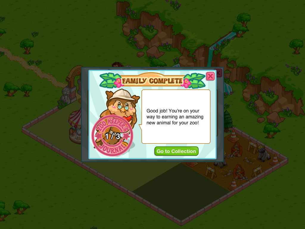 Zoo Story 2 (iPad) screenshot: Family complete!