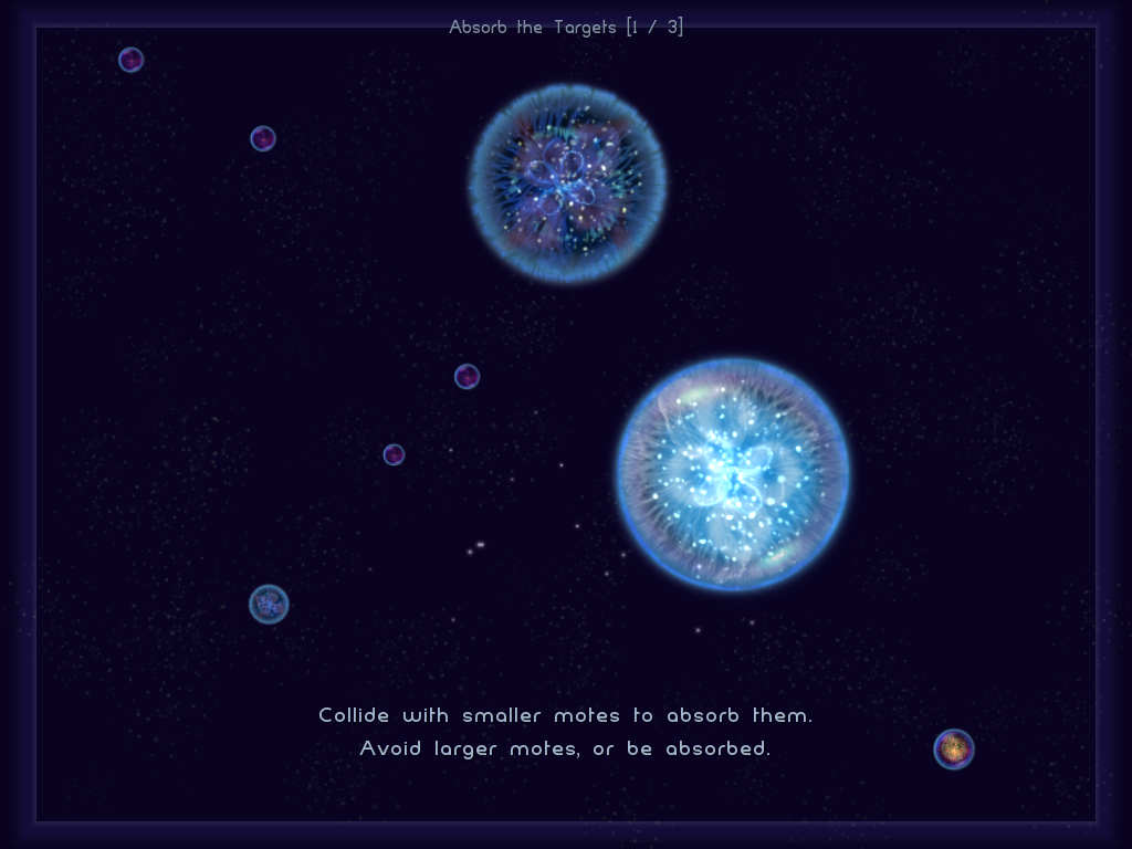 Screenshot of Osmos (iPad, 2009) - MobyGames