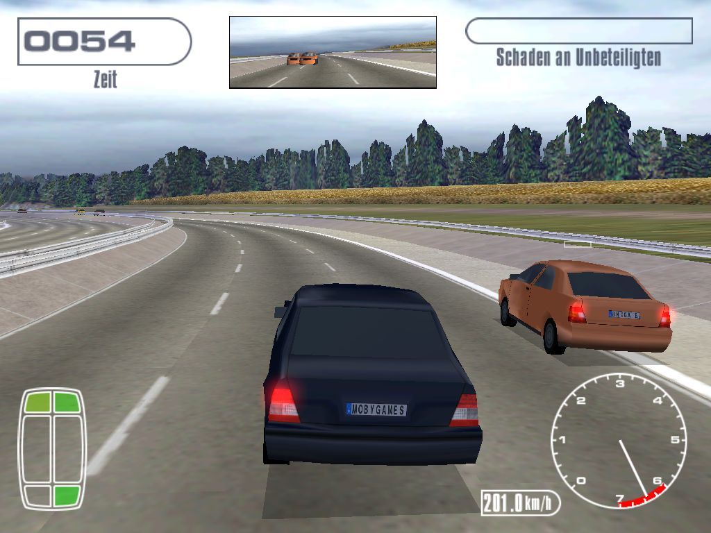 Alarm für Cobra 11 (Windows) screenshot: Avoiding a crash by switching lanes.