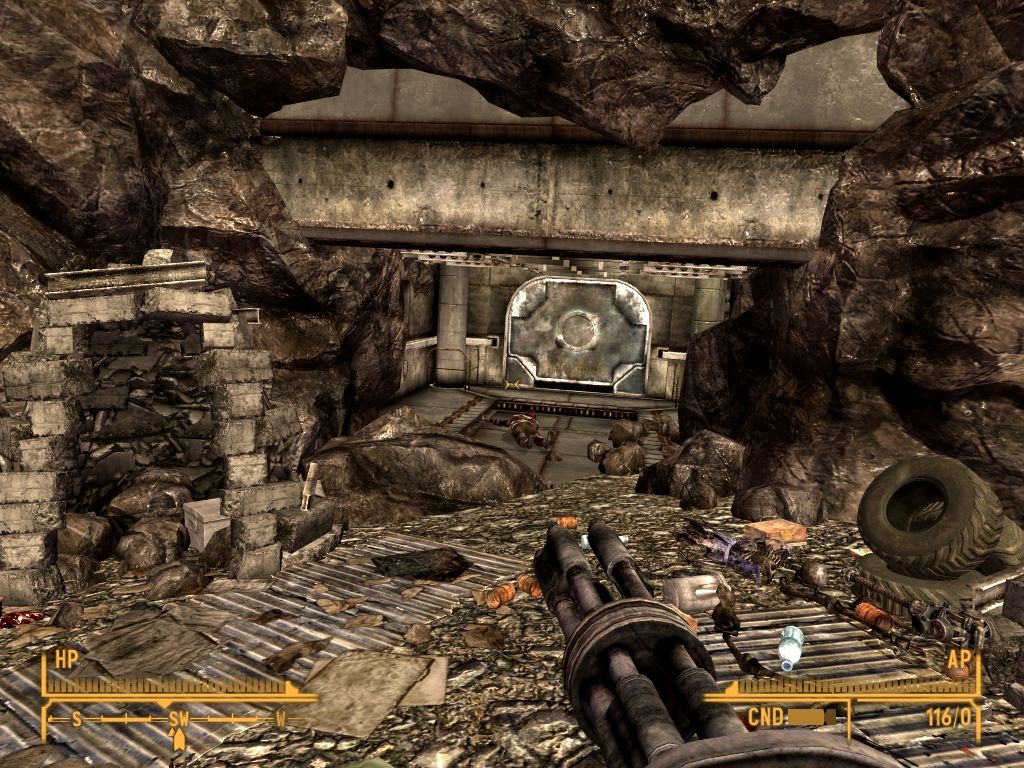 Fallout: New Vegas - Lonesome Road (Windows) screenshot: Entrance into the missile silo.