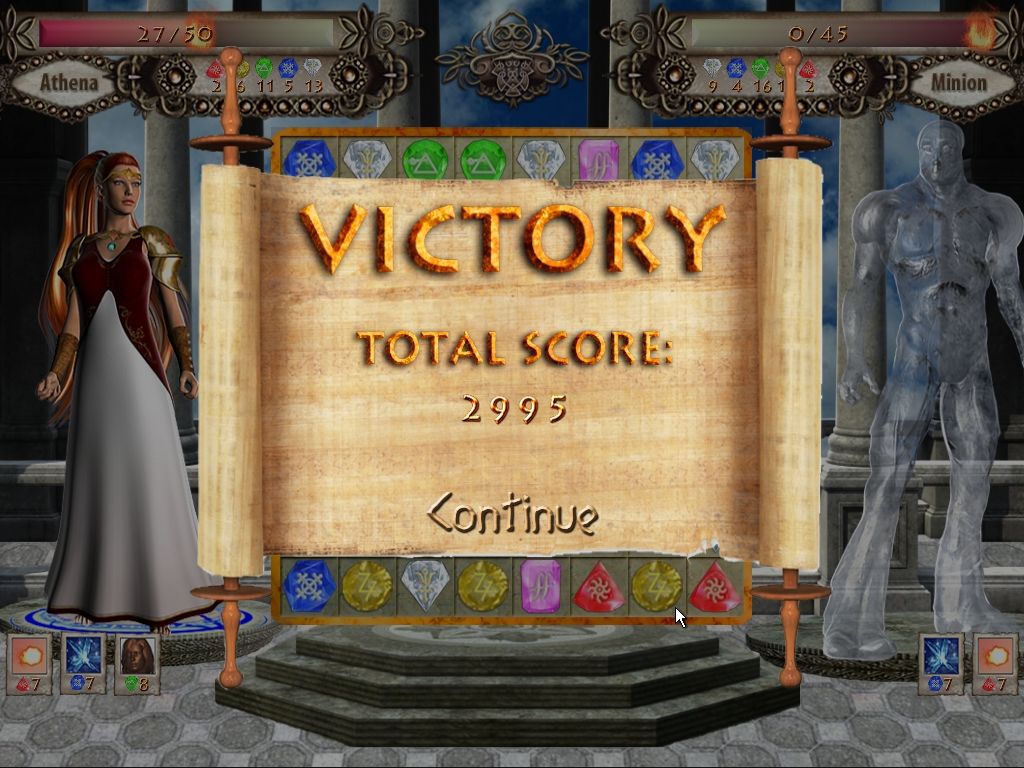 Throne of Olympus (Windows) screenshot: A victory screen
