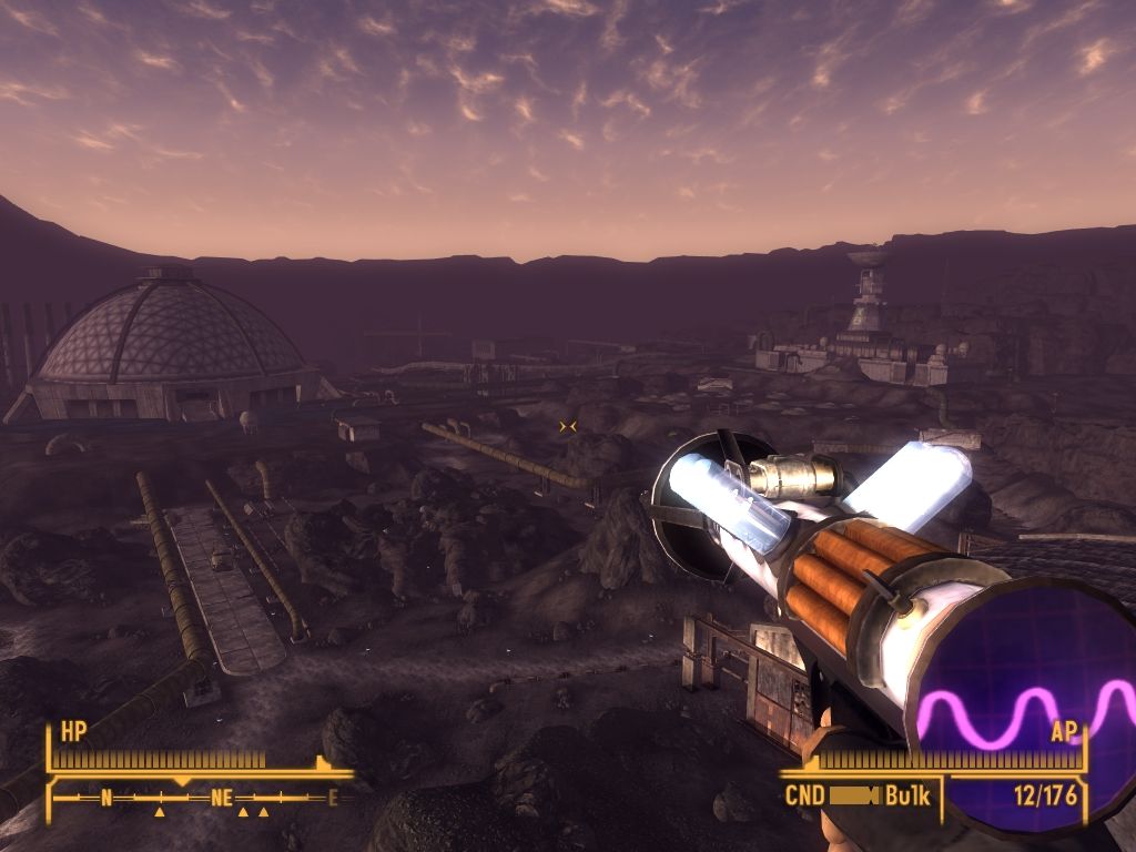 Fallout: New Vegas - Old World Blues (Windows) screenshot: Look on Big Mountain complex