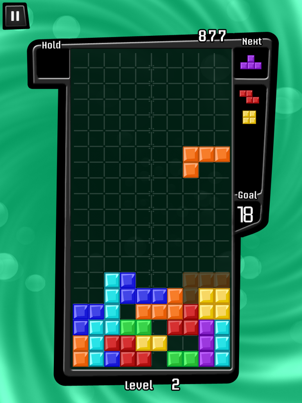 Tetris (iPad) screenshot: Stacking some blocks
