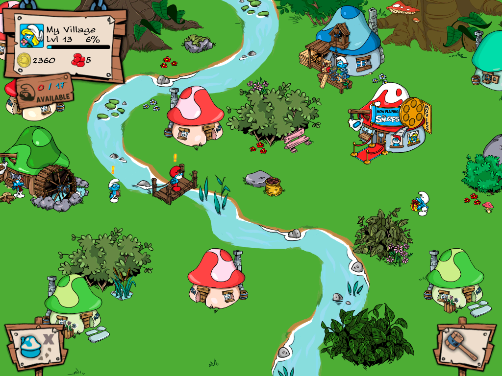 The Smurfs' Village (iPad) screenshot: It's all going well so far...