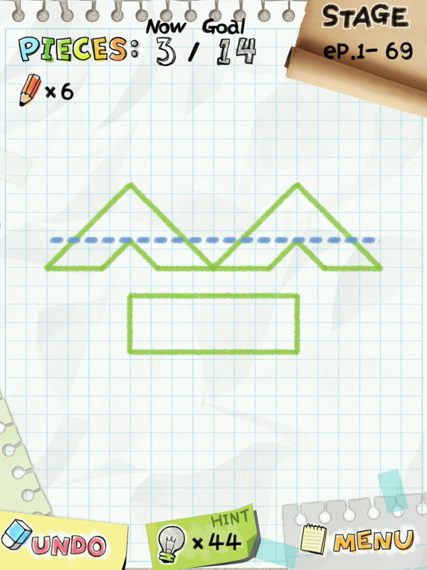 Slice It! (iPad) screenshot: So use a hint to help you in the right direction