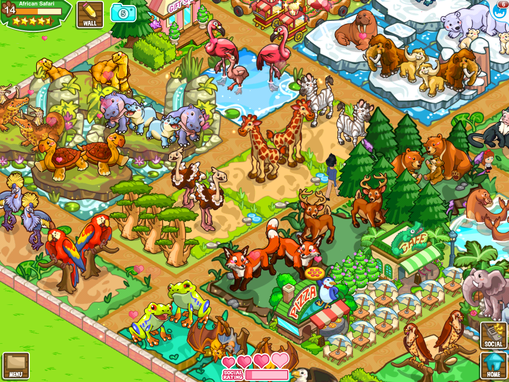 Zoo Story 2 (iPad) screenshot: Zooming in - a lot of activity!