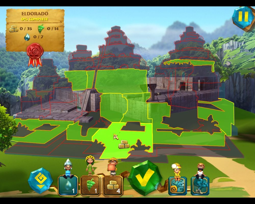 7 Wonders: Magical Mystery Tour (Windows) screenshot: Constructing El Dorado