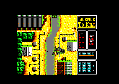 007: Licence to Kill (Amstrad CPC) screenshot: My helicopter crashed.