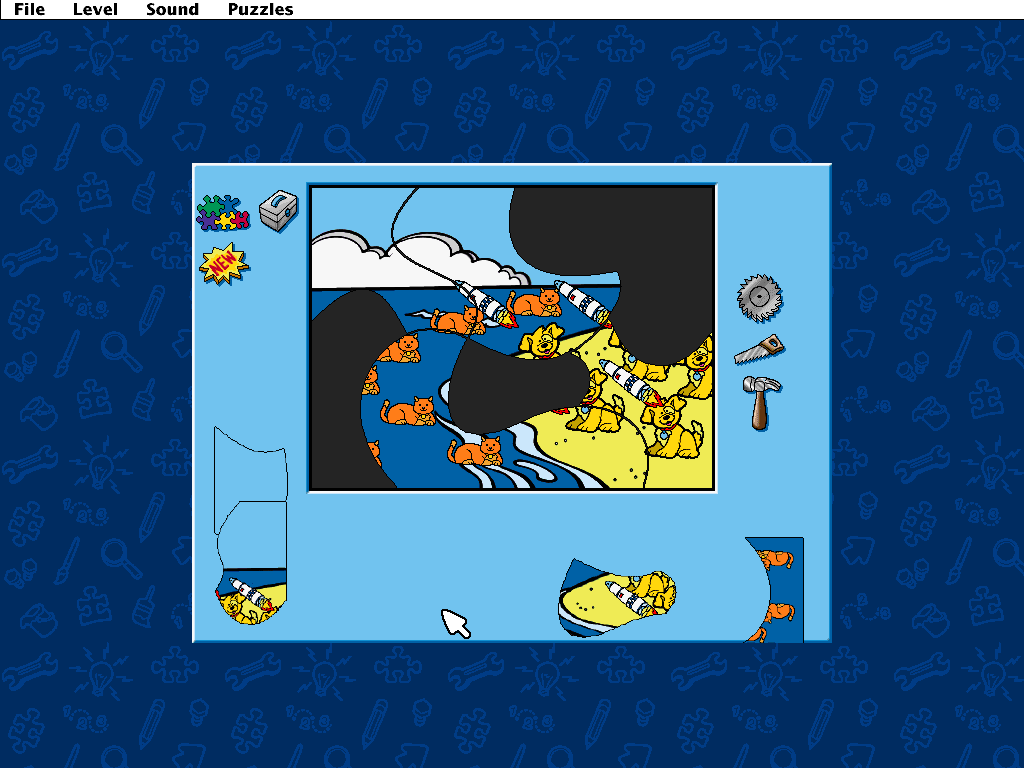Playskool Puzzles (Windows 16-bit) screenshot: Puzzle Maker. First rip it to shreds, and then put it back together.