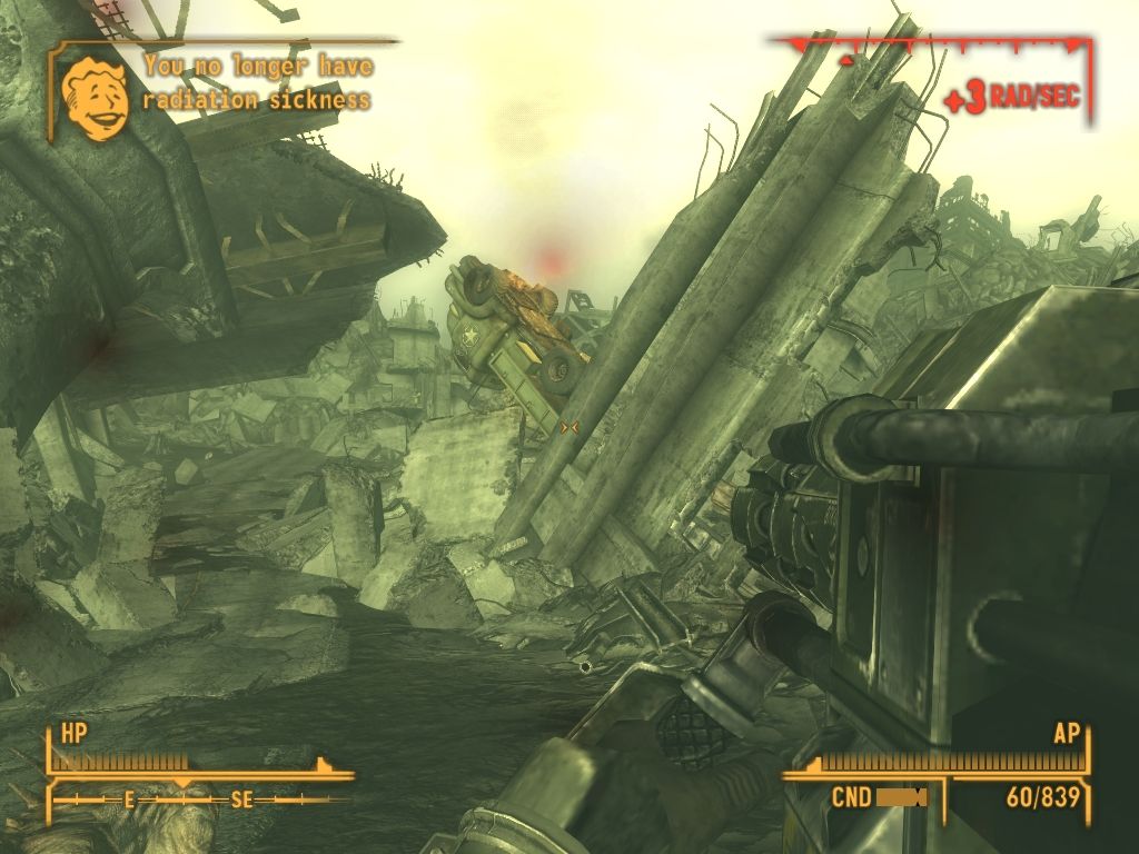 Fallout: New Vegas - Lonesome Road (Windows) screenshot: Finding the way through tons of concrete.