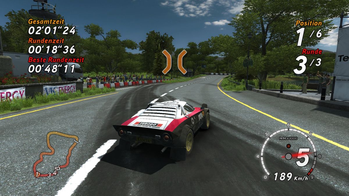 SEGA Rally Revo (Windows) screenshot: Racing on the ideal line - on the hidden lakeside track