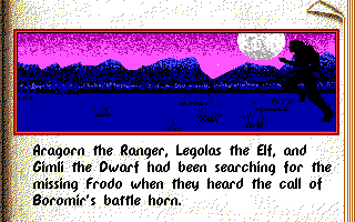 J.R.R. Tolkien's Riders of Rohan (DOS) screenshot: Story (EGA)