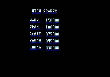 Moonwalker (Amstrad CPC) screenshot: The high scores