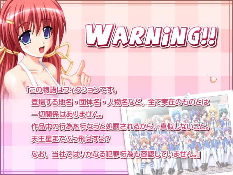Honoo no Haramase: Dōkyūsei (Windows) screenshot: Hmm, fair warning...