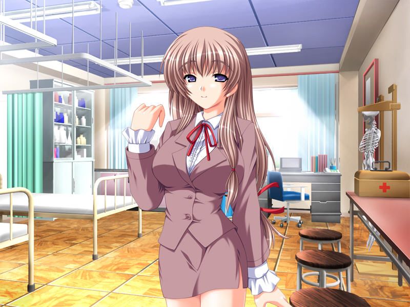 Honoo no Haramase: Jinsei (Windows) screenshot: Stereotypical sexy teacher
