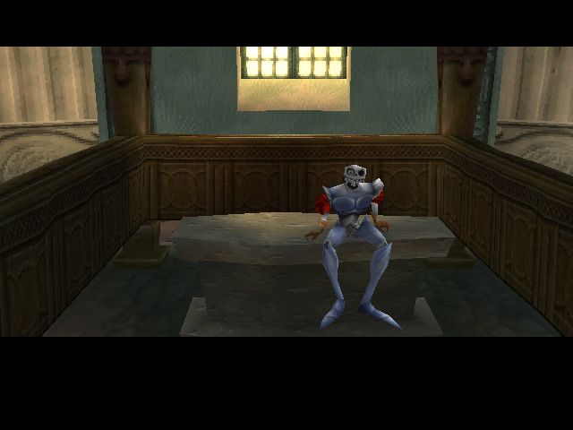 MediEvil II (PlayStation) screenshot: In Game: Waking up in the museum.