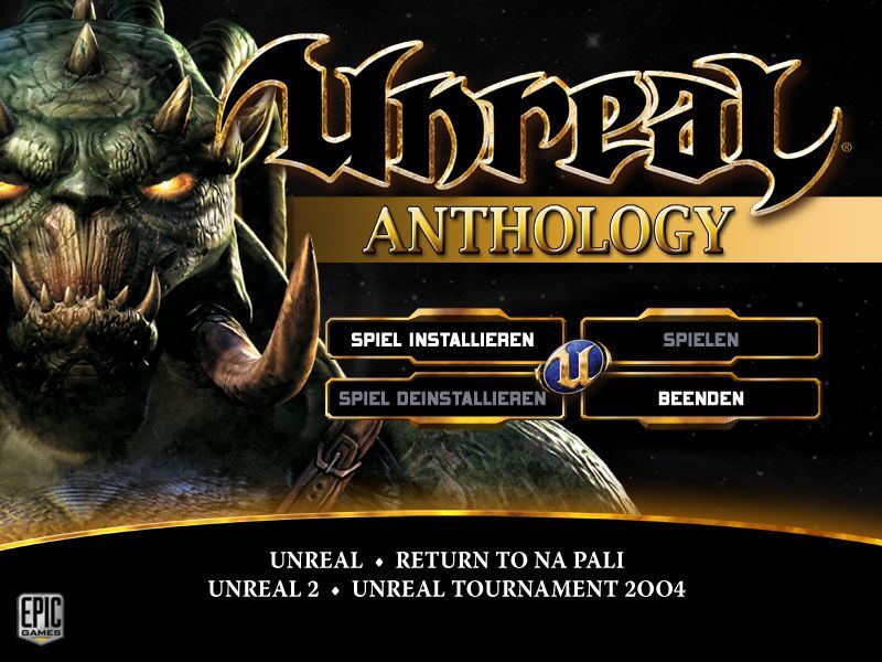 Unreal: Anthology (Windows) screenshot: Install Menu (full screen)