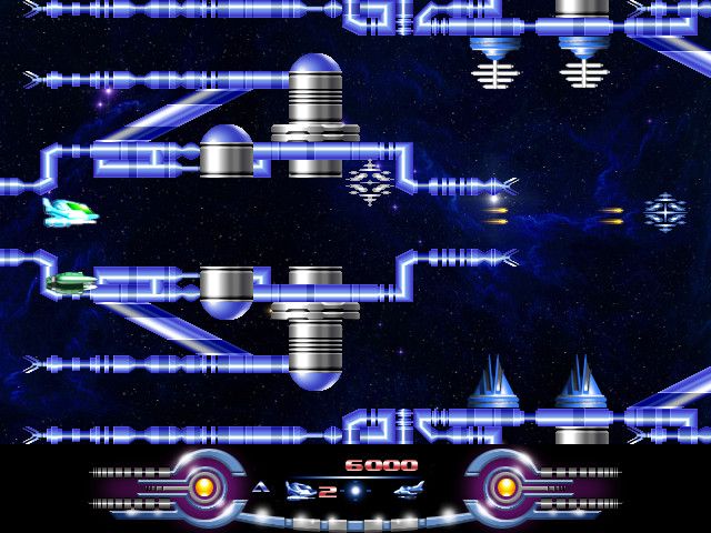 Armalyte (Windows) screenshot: I have gotten farther into level 1.