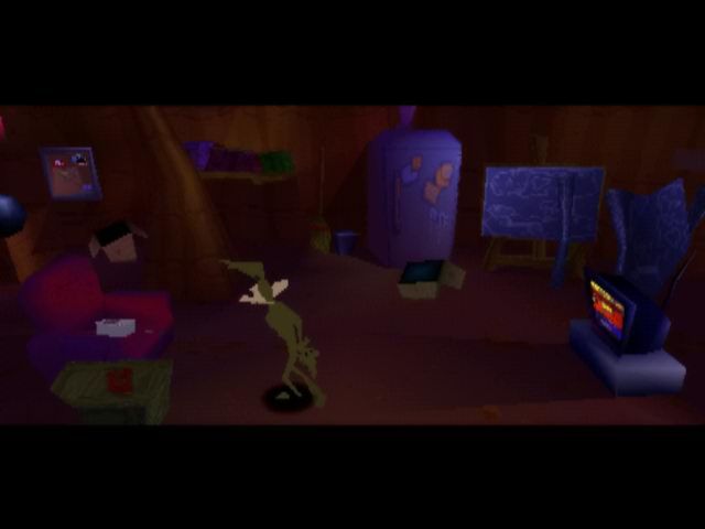 Looney Tunes: Sheep Raider (PlayStation) screenshot: Boring morning for wolf Ralphe...