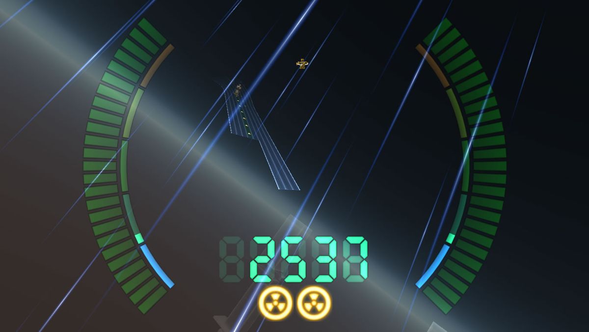 Data Jammers: FastForward (Windows) screenshot: Don't get too high, you still need to land.