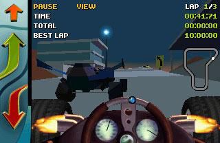 Stunt Run (Symbian) screenshot: In-car view