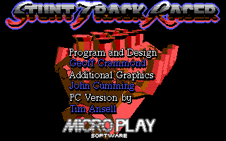 Stunt Track Racer (DOS) screenshot: Title Screen (USA release)