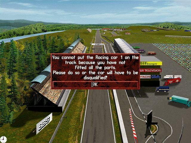Team F1 (DOS) screenshot: It does not pay to be impatient!