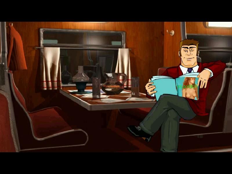 Archie Barrel - Case #2: Casino Golden Palace (Windows) screenshot: Meeting Archie in train (intro)