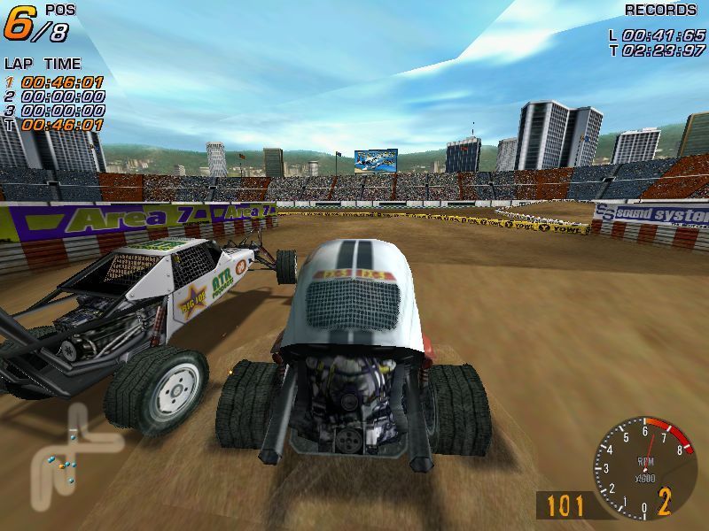 Beetle Buggin' (Windows) screenshot: This is not a 'no contact' sport. Cars frequently collide.