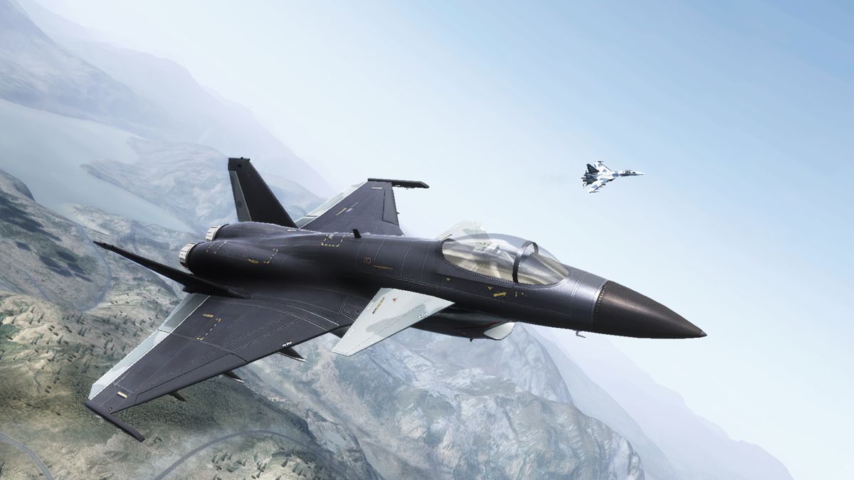 JASF: Jane's Advanced Strike Fighters (Xbox 360) screenshot: P-10 Tiger Claw and Su-35BM Super Flanker